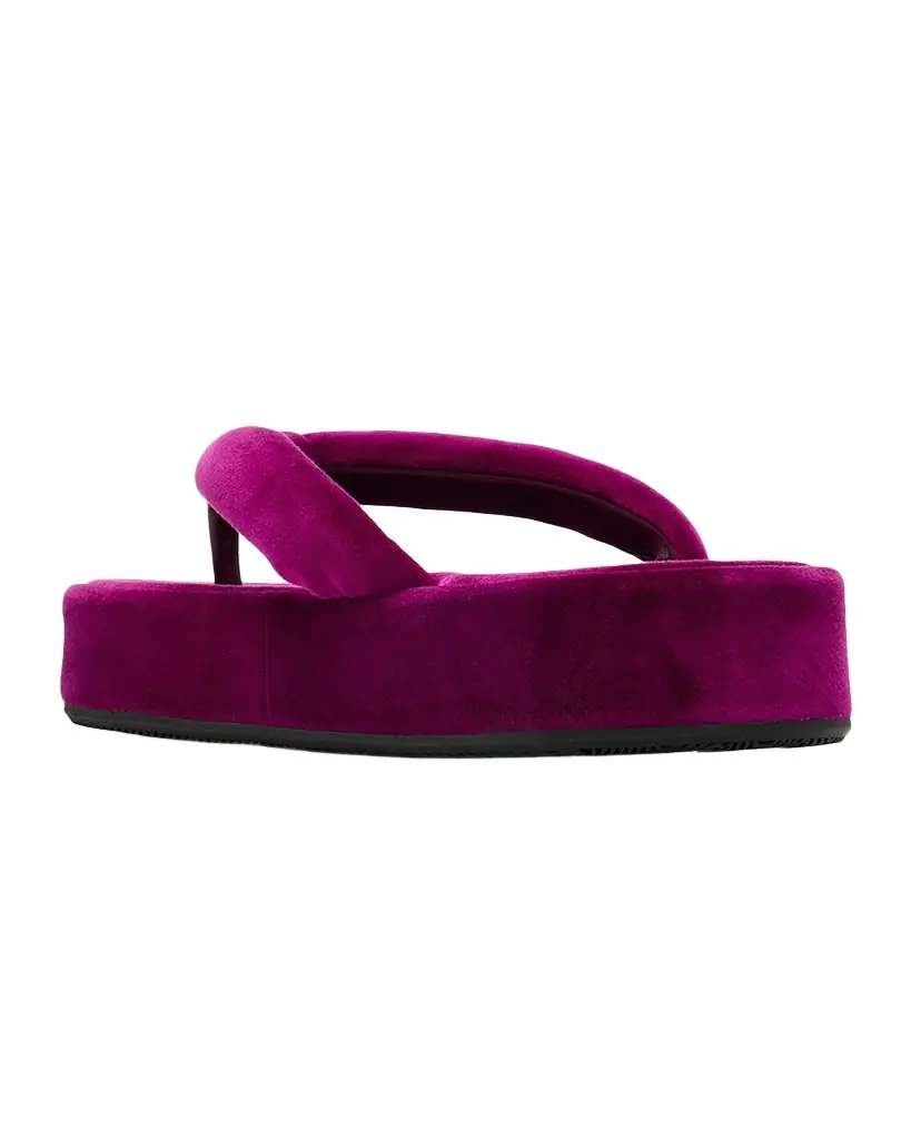 Balenciaga Jet Lag Stretch Velvet Platform Thong Sandals | Image 1 Balenciaga Jet Lag Stretch Velvet Platform Thong Sandals | Image 1