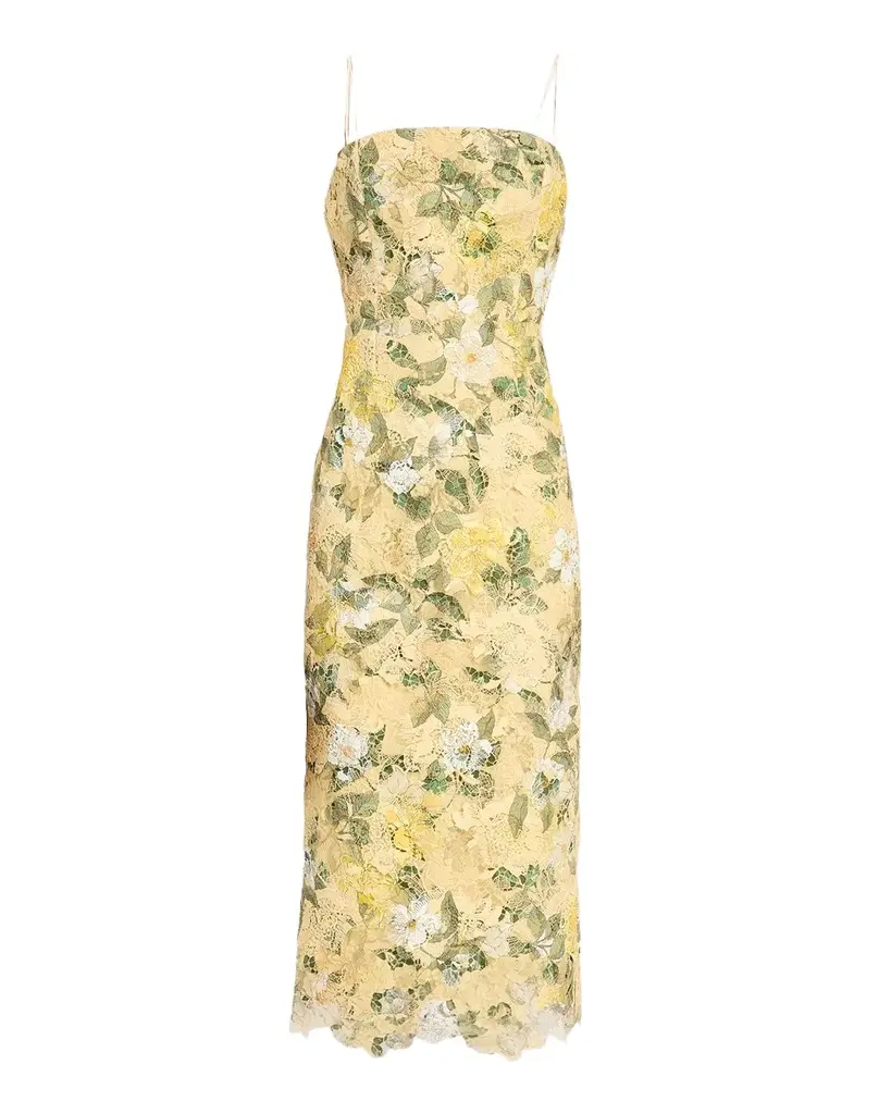 Robin Embroidered Floral Lace Midi Dress Robin Embroidered Floral Lace Midi Dress