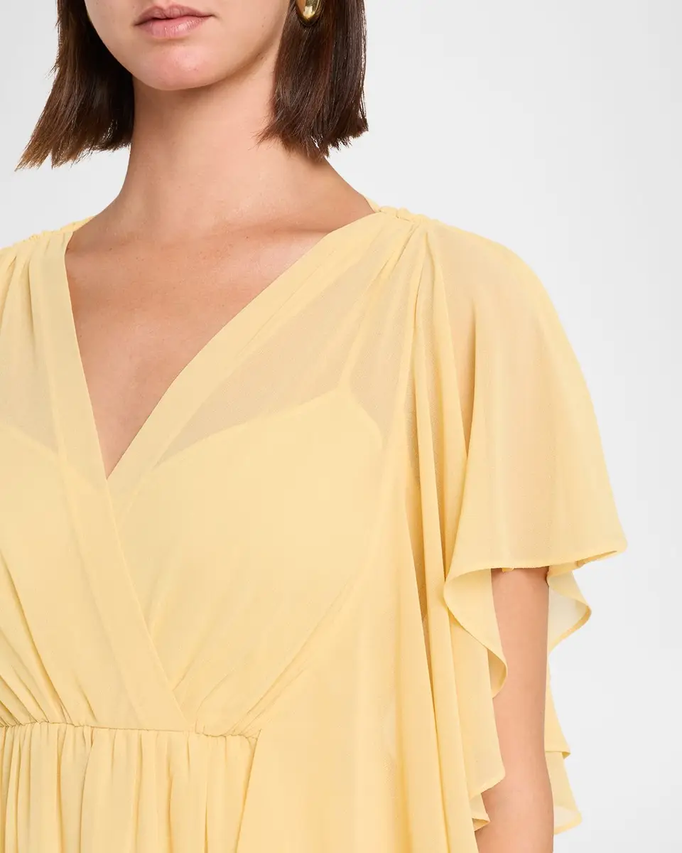 Ungaro Saffron Draped Ruffle Maxi Dress | Thumbnail 5