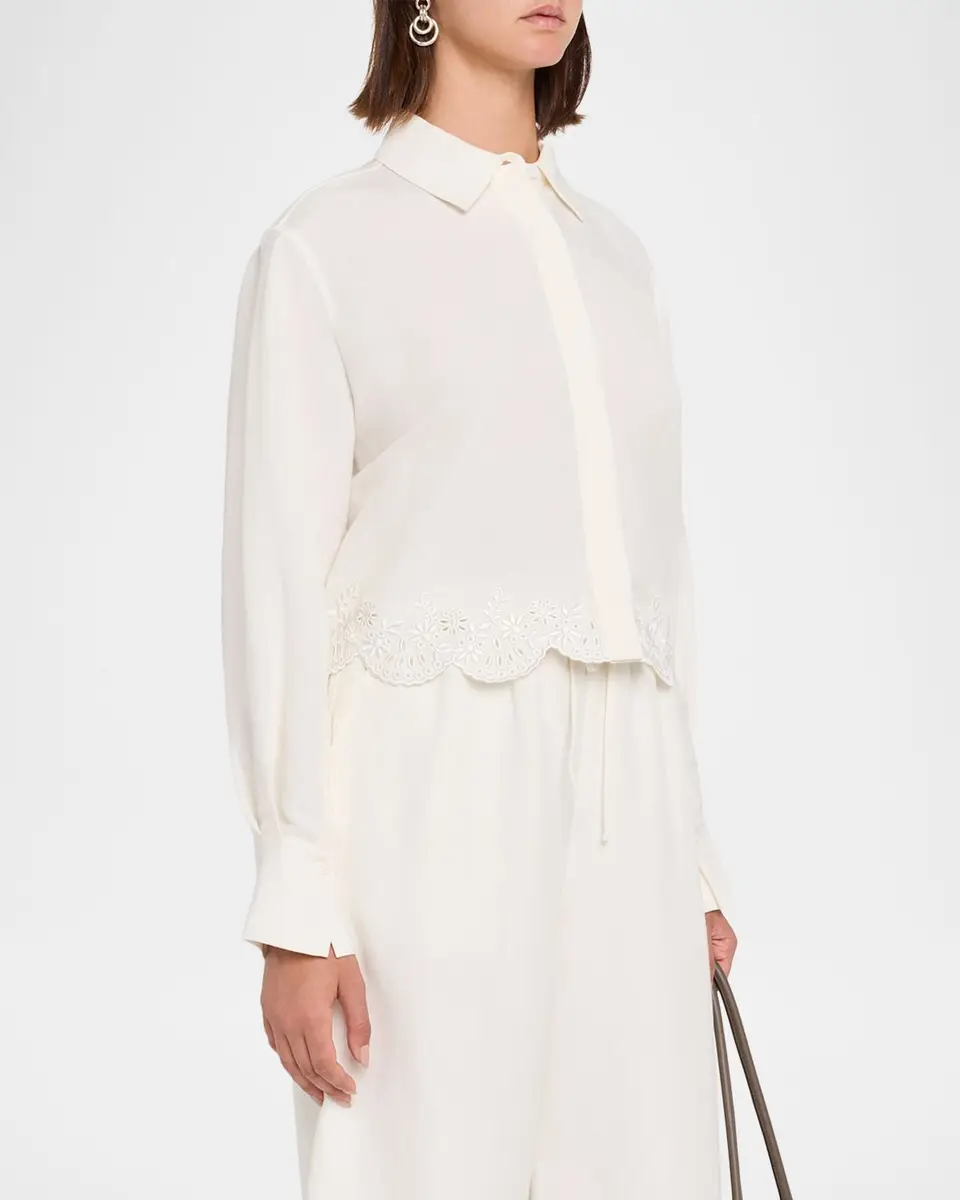 Simkhai Ames Embroidered Linen-Blend Shirt | Thumbnail 4 Simkhai Ames Embroidered Linen-Blend Shirt | Thumbnail 4