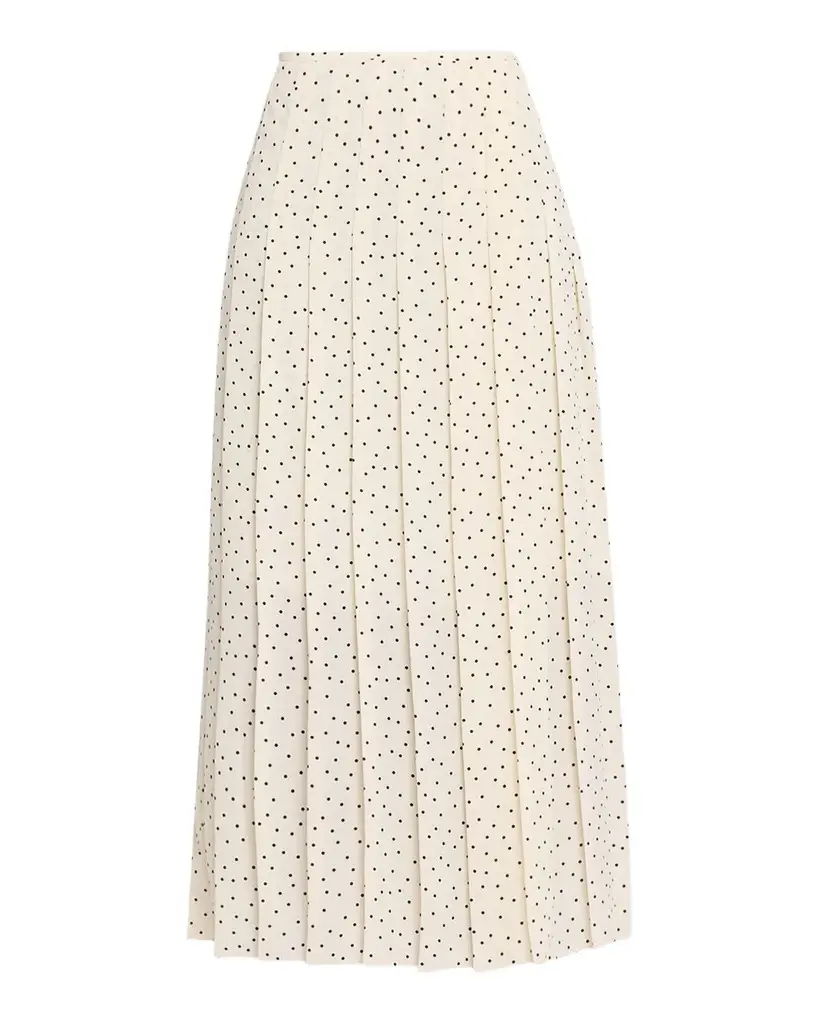 Theory Pleated Polka Dot Wrap Skirt | Image 1 Theory Pleated Polka Dot Wrap Skirt | Image 1