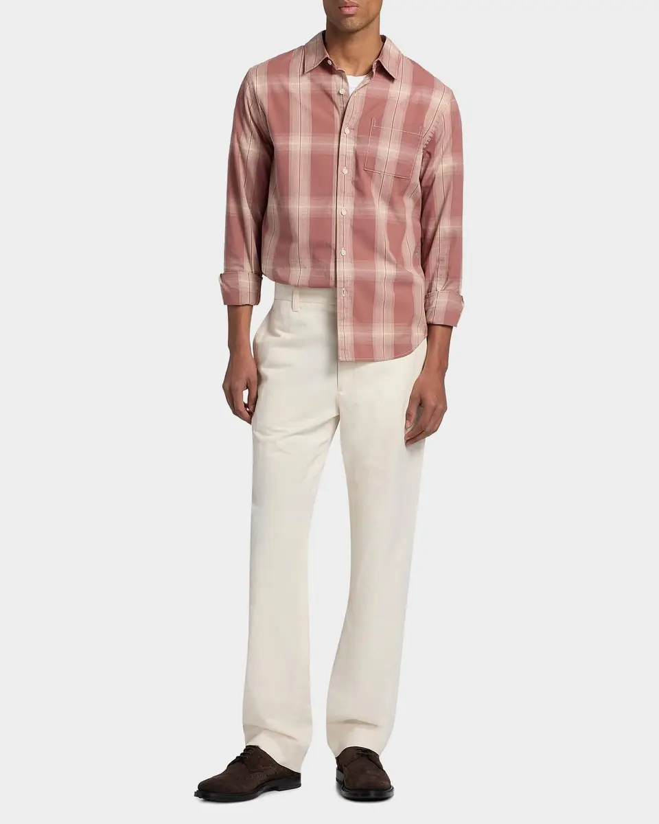 Vince Men's Townes Plaid Cotton Shirt | Thumbnail 2 Vince Men's Townes Plaid Cotton Shirt | Thumbnail 2