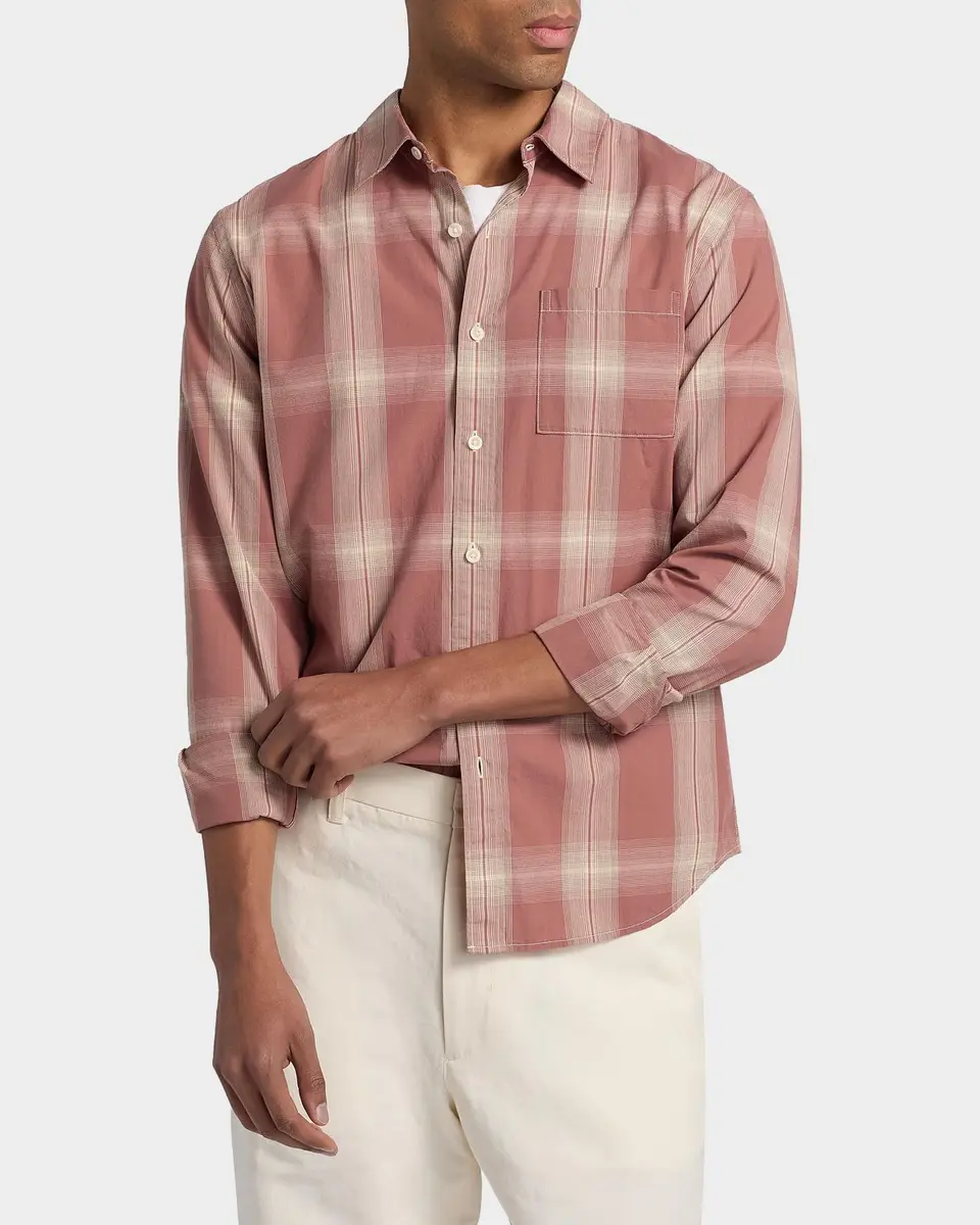 Vince Men's Townes Plaid Cotton Shirt | Thumbnail 4 Vince Men's Townes Plaid Cotton Shirt | Thumbnail 4