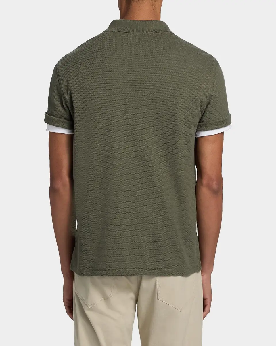 Vince Men's Rib-Knit Cotton-Blend Polo Shirt | Thumbnail 3 Vince Men's Rib-Knit Cotton-Blend Polo Shirt | Thumbnail 3