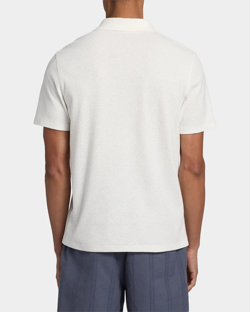 Vince Men's Rib-Knit Cotton-Blend Polo Shirt | Thumbnail 3 Vince Men's Rib-Knit Cotton-Blend Polo Shirt | Thumbnail 3