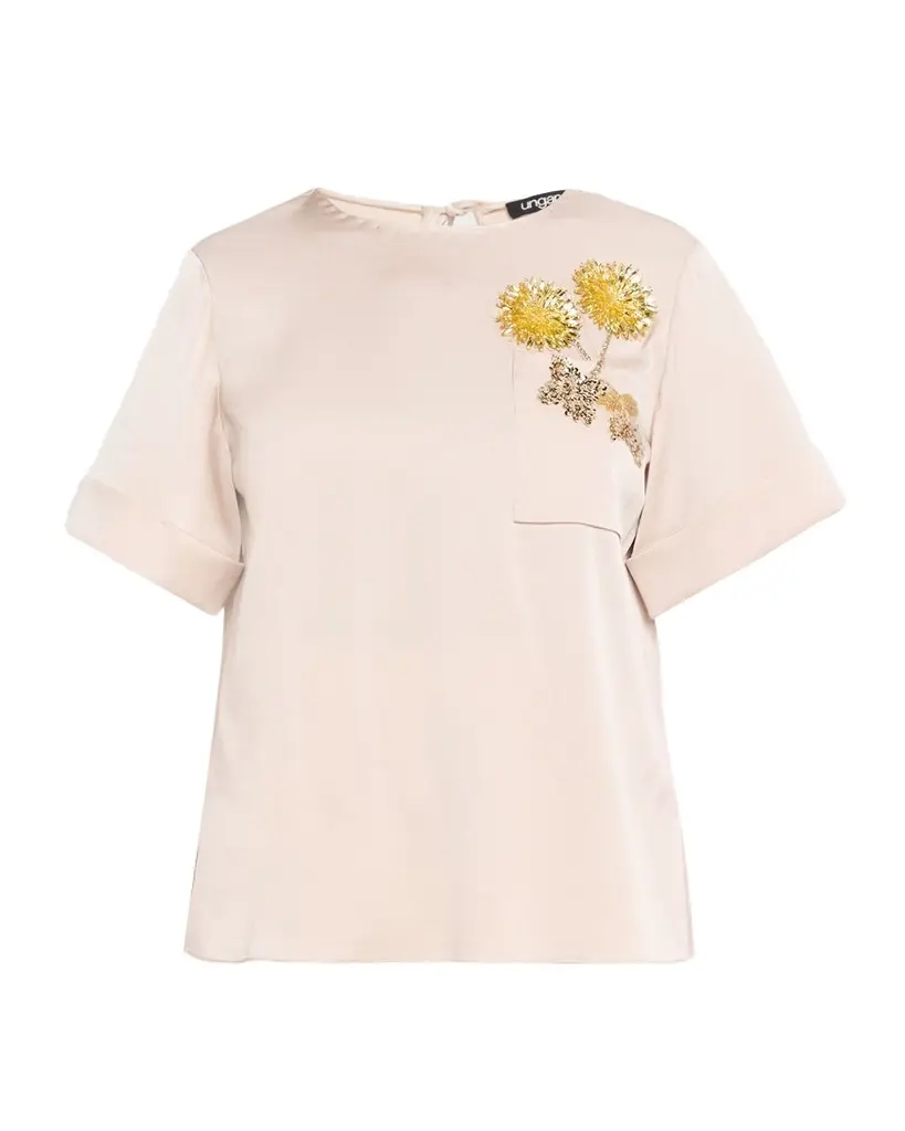 Ungaro Amina Crystal Floral Crewneck Blouse | Image 1 Ungaro Amina Crystal Floral Crewneck Blouse | Image 1
