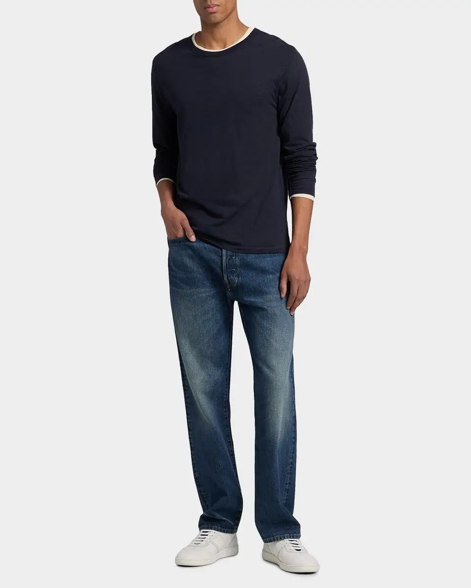 Vince Men's Fine Slub Cotton Double-Layer Crewneck T-Shirt | Thumbnail 2 Vince Men's Fine Slub Cotton Double-Layer Crewneck T-Shirt | Thumbnail 2
