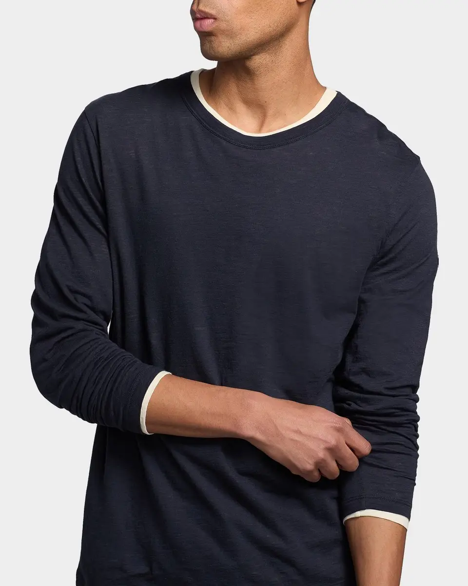 Vince Men's Fine Slub Cotton Double-Layer Crewneck T-Shirt | Thumbnail 5 Vince Men's Fine Slub Cotton Double-Layer Crewneck T-Shirt | Thumbnail 5