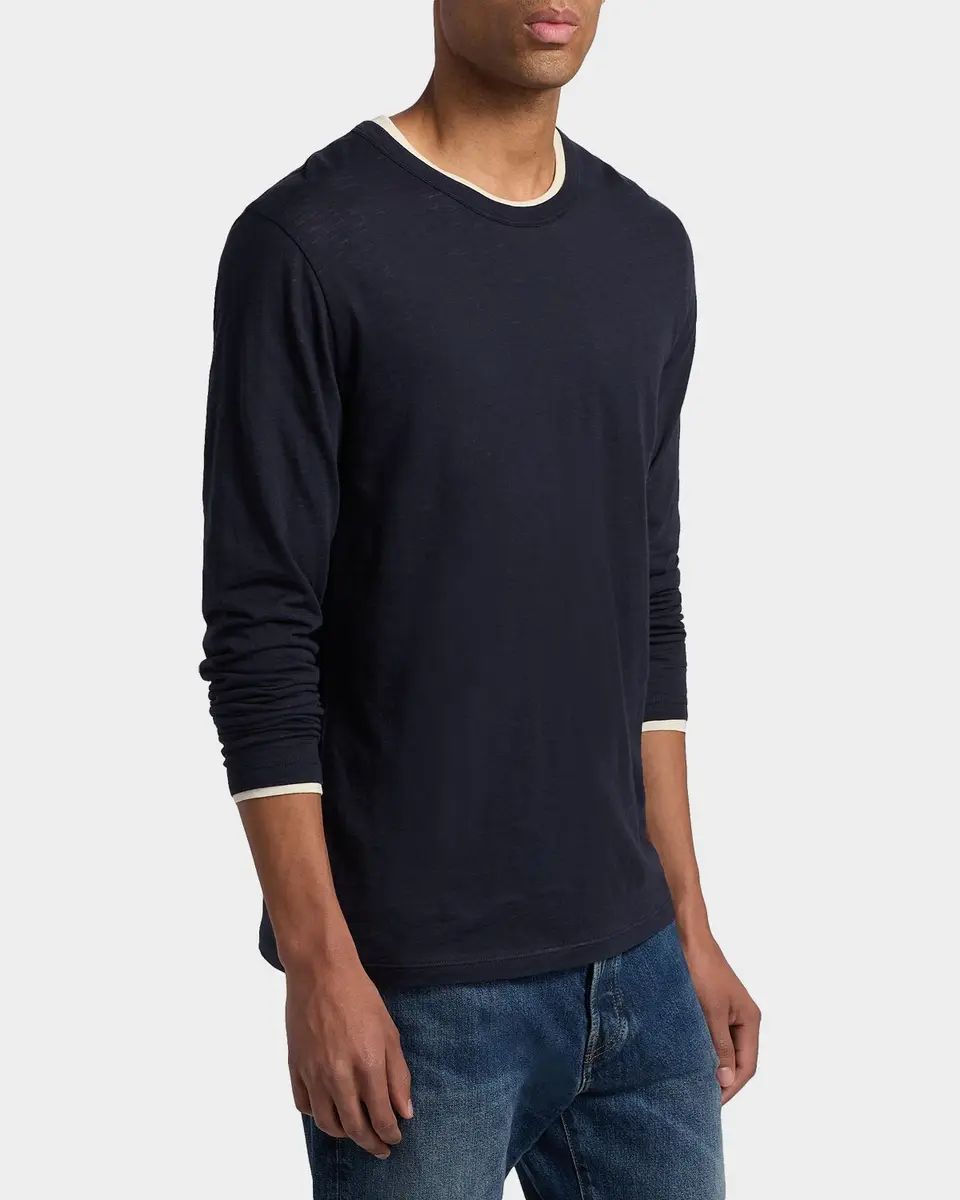 Vince Men's Fine Slub Cotton Double-Layer Crewneck T-Shirt | Thumbnail 6 Vince Men's Fine Slub Cotton Double-Layer Crewneck T-Shirt | Thumbnail 6