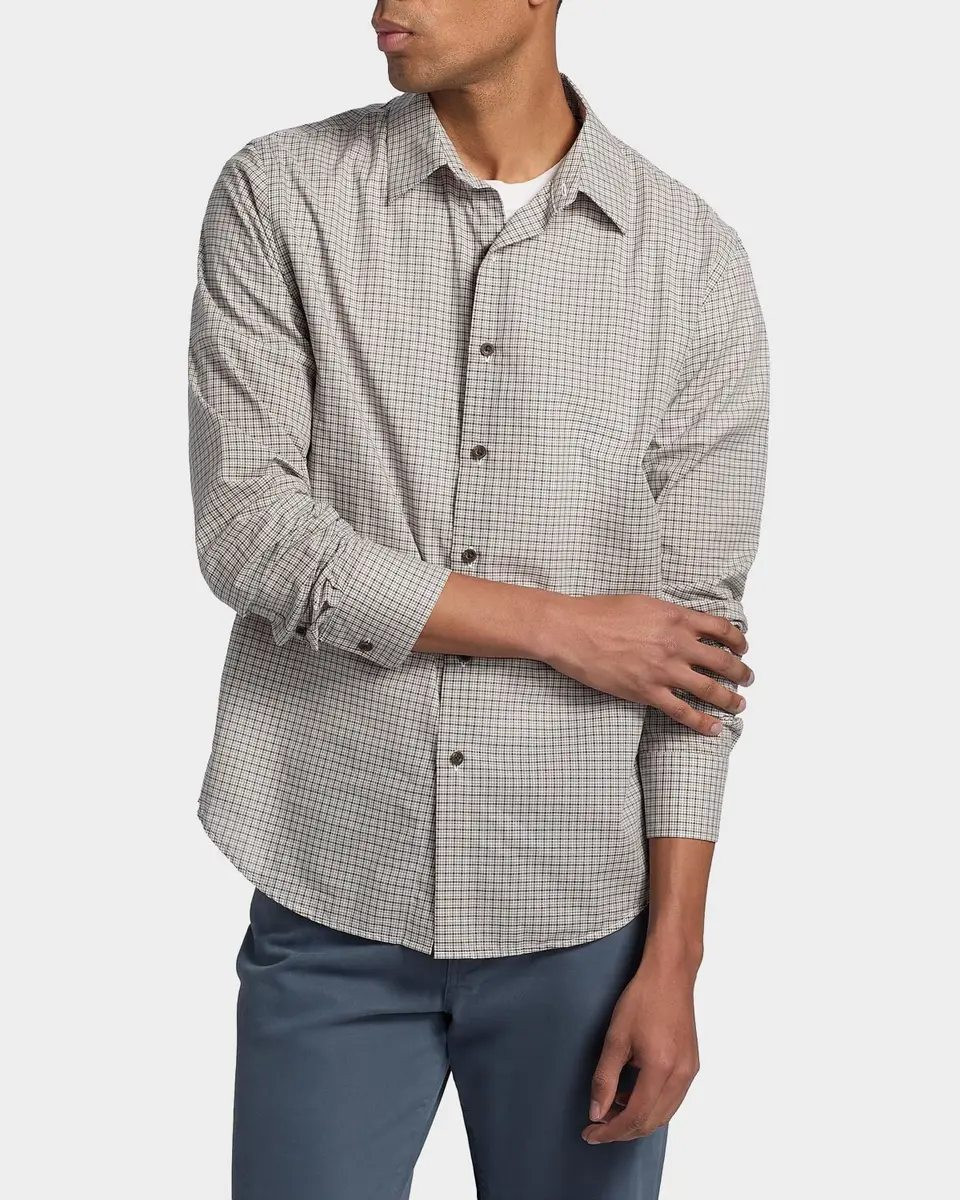 Vince Men's Condor Micro Plaid Cotton Shirt | Thumbnail 4 Vince Men's Condor Micro Plaid Cotton Shirt | Thumbnail 4