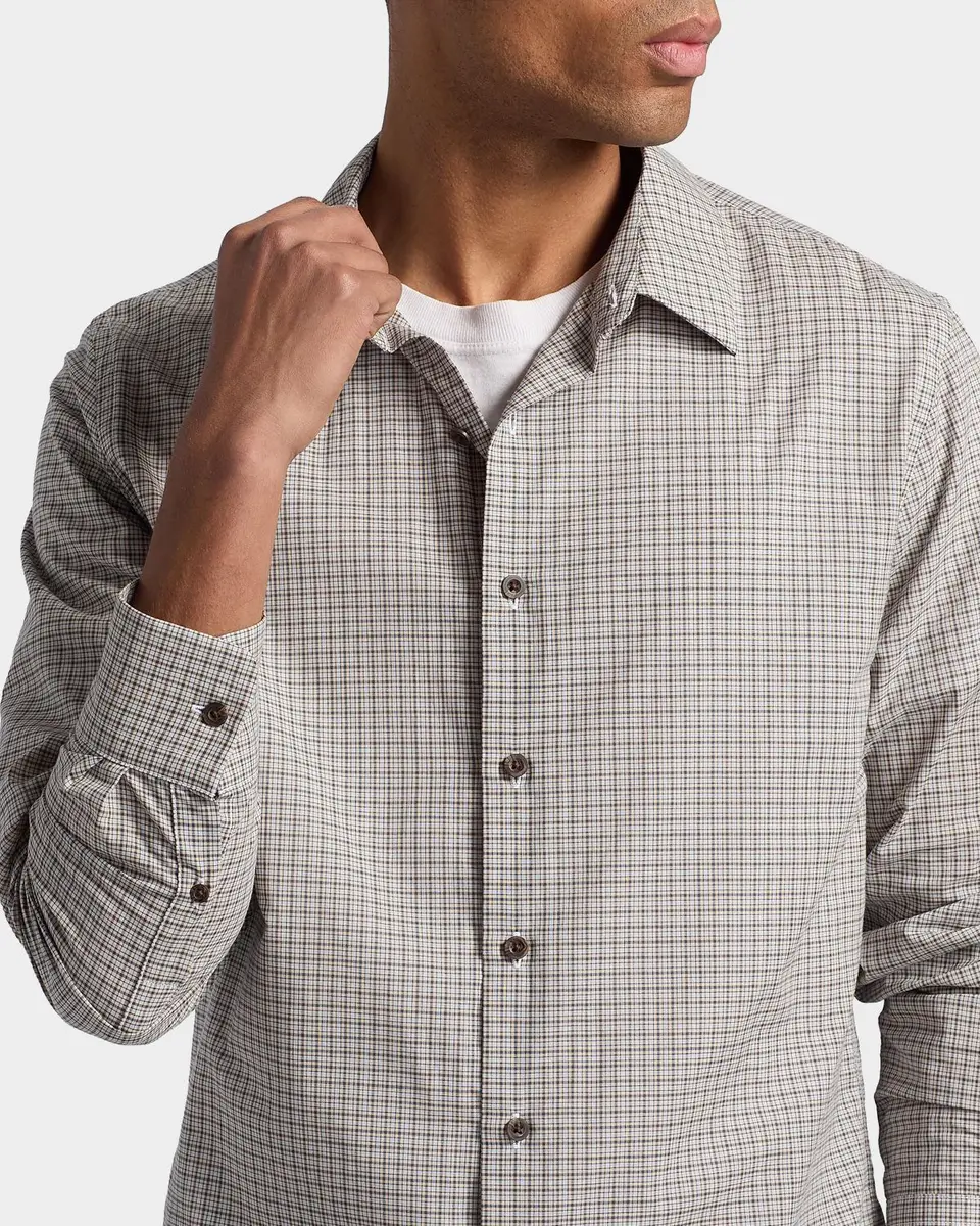 Vince Men's Condor Micro Plaid Cotton Shirt | Thumbnail 5 Vince Men's Condor Micro Plaid Cotton Shirt | Thumbnail 5