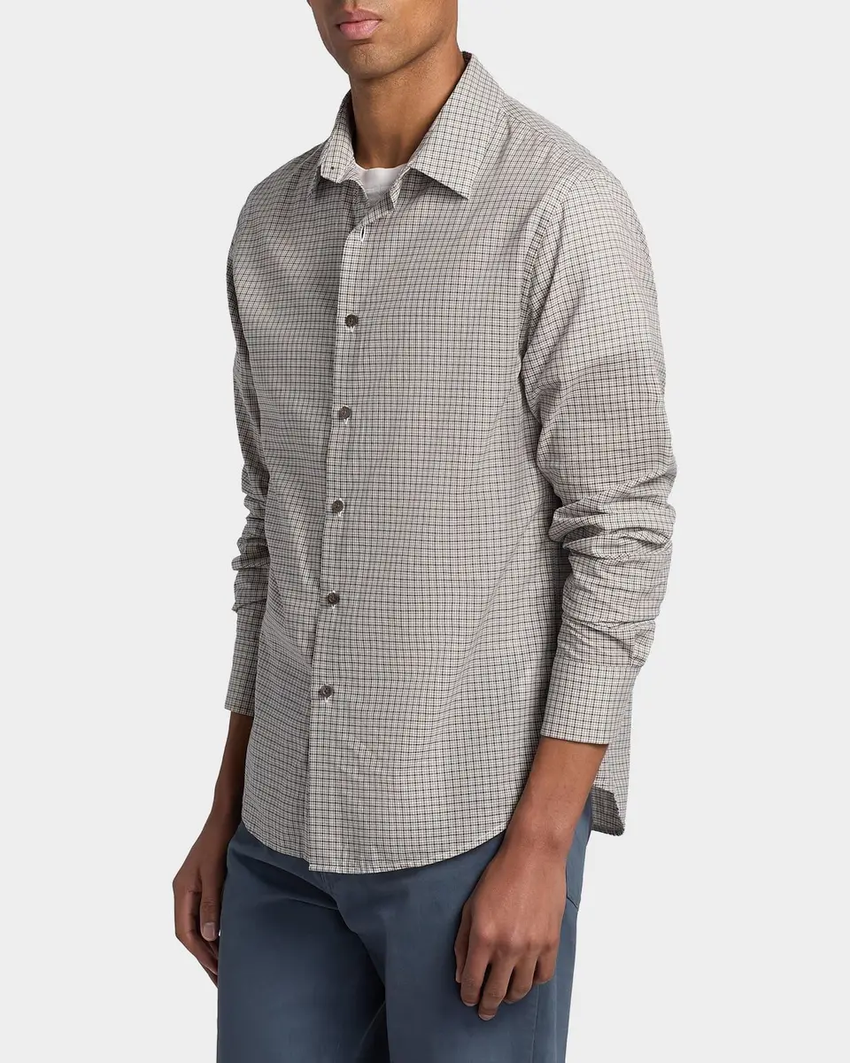 Vince Men's Condor Micro Plaid Cotton Shirt | Thumbnail 7 Vince Men's Condor Micro Plaid Cotton Shirt | Thumbnail 7