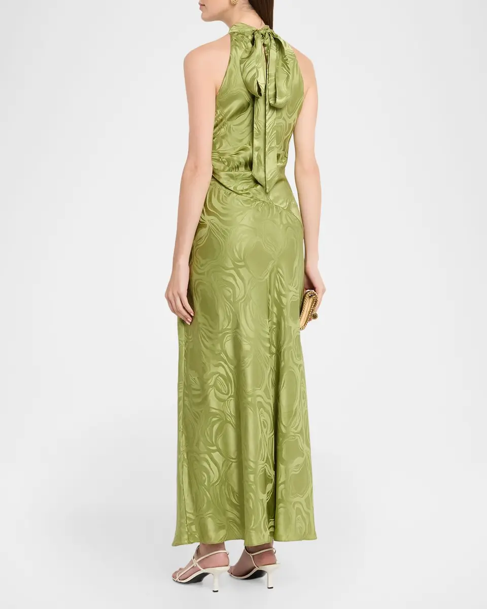 TANYA TAYLOR Anais Silk-Blend Halter Maxi Dress | Thumbnail 3