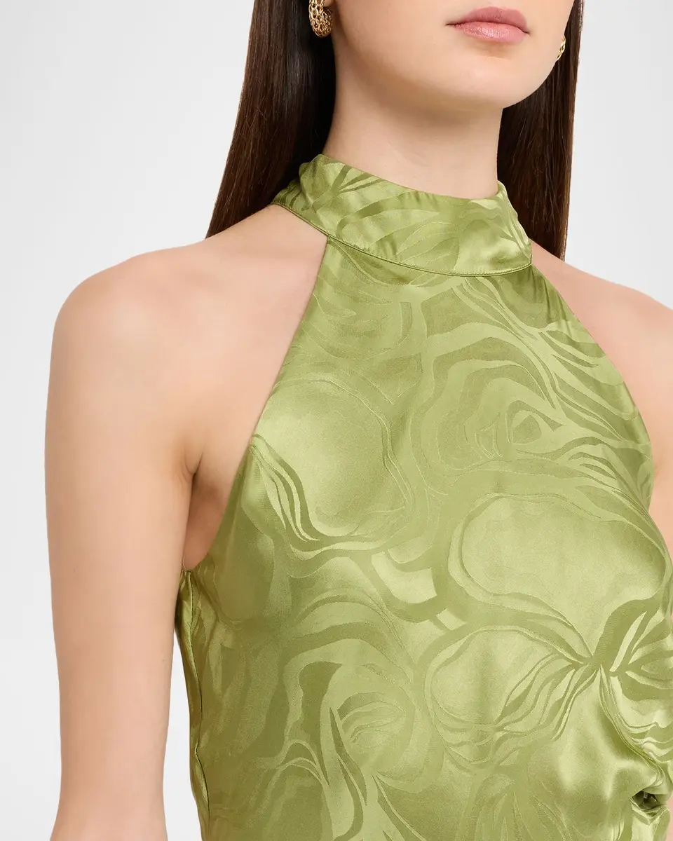 TANYA TAYLOR Anais Silk-Blend Halter Maxi Dress | Thumbnail 5