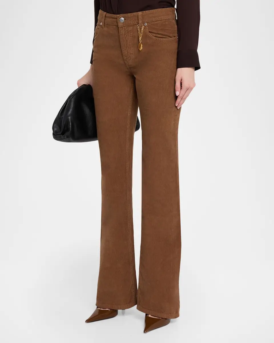 Stella McCartney Mid-Rise Cotton Corduroy Kickflare-Leg Pants | Thumbnail 3 Stella McCartney Mid-Rise Cotton Corduroy Kickflare-Leg Pants | Thumbnail 3