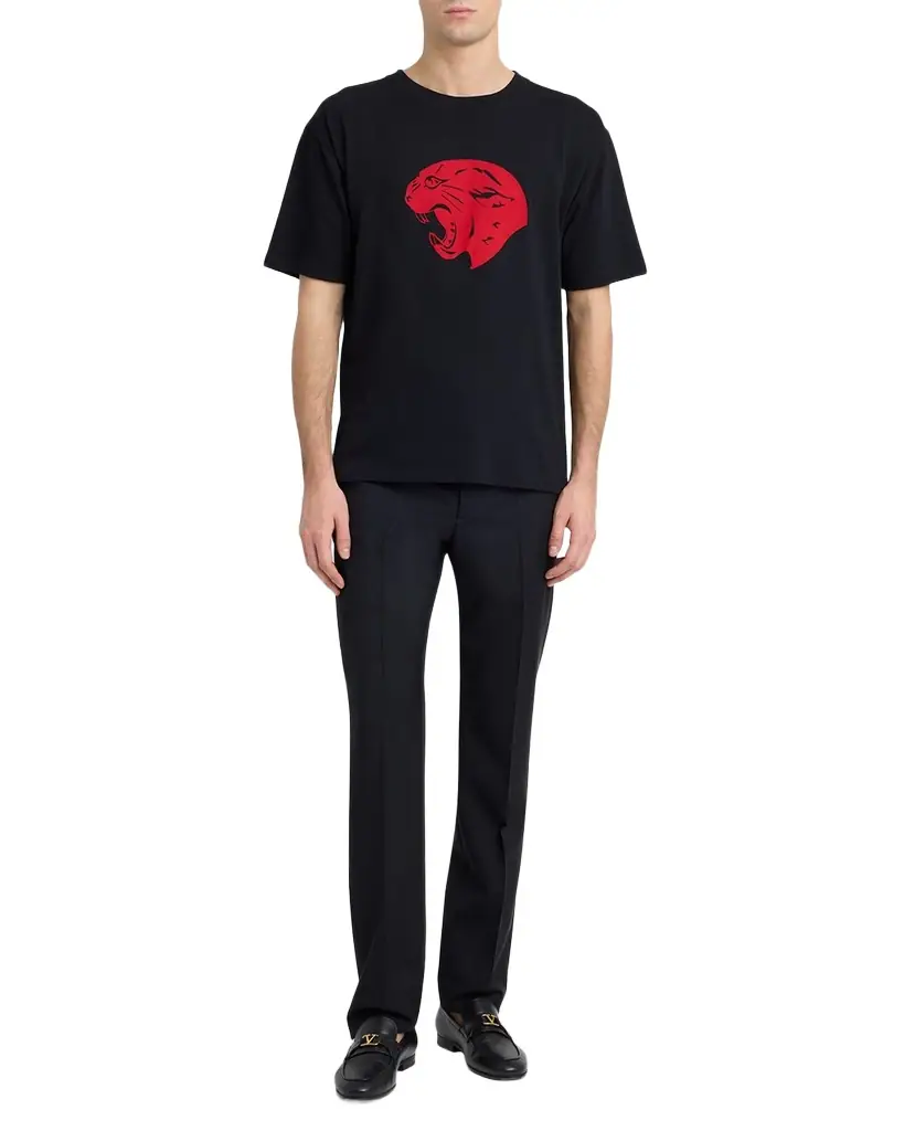 Men's Panther Cotton Crewneck T-Shirt Men's Panther Cotton Crewneck T-Shirt