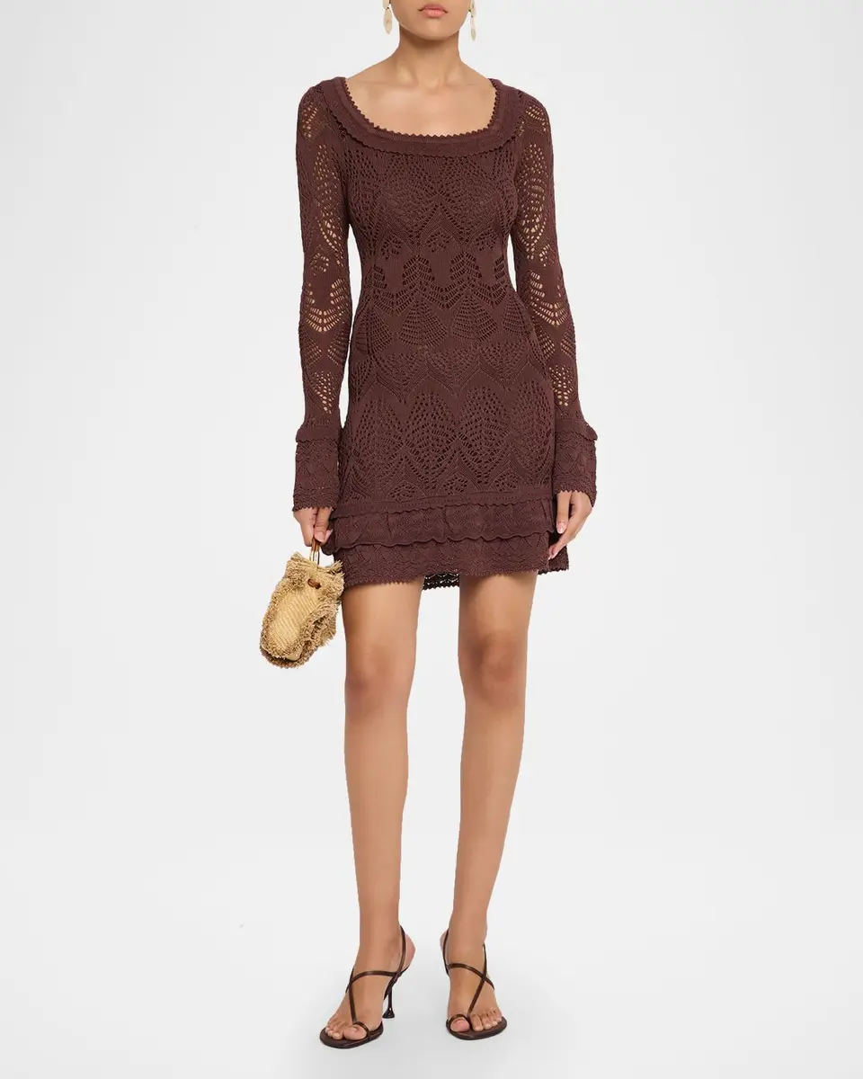 Staud Rozella Crochet Mini Dress | Thumbnail 2 Staud Rozella Crochet Mini Dress | Thumbnail 2