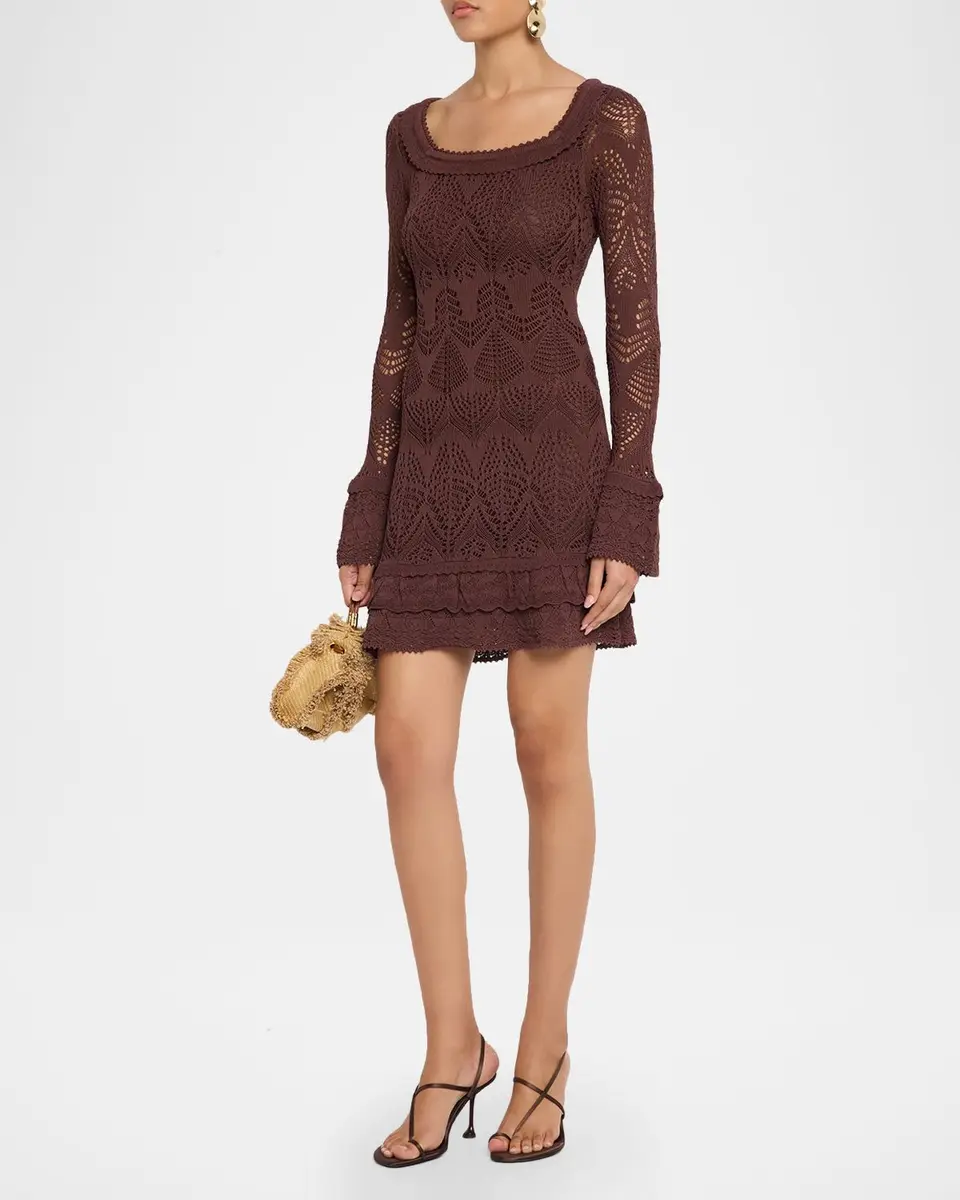 Staud Rozella Crochet Mini Dress | Thumbnail 4 Staud Rozella Crochet Mini Dress | Thumbnail 4