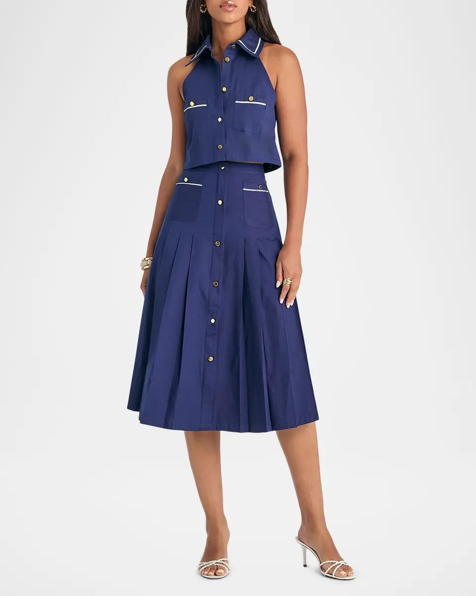 SEROYA Yumi Pleated Midi Skirt | Thumbnail 2 SEROYA Yumi Pleated Midi Skirt | Thumbnail 2