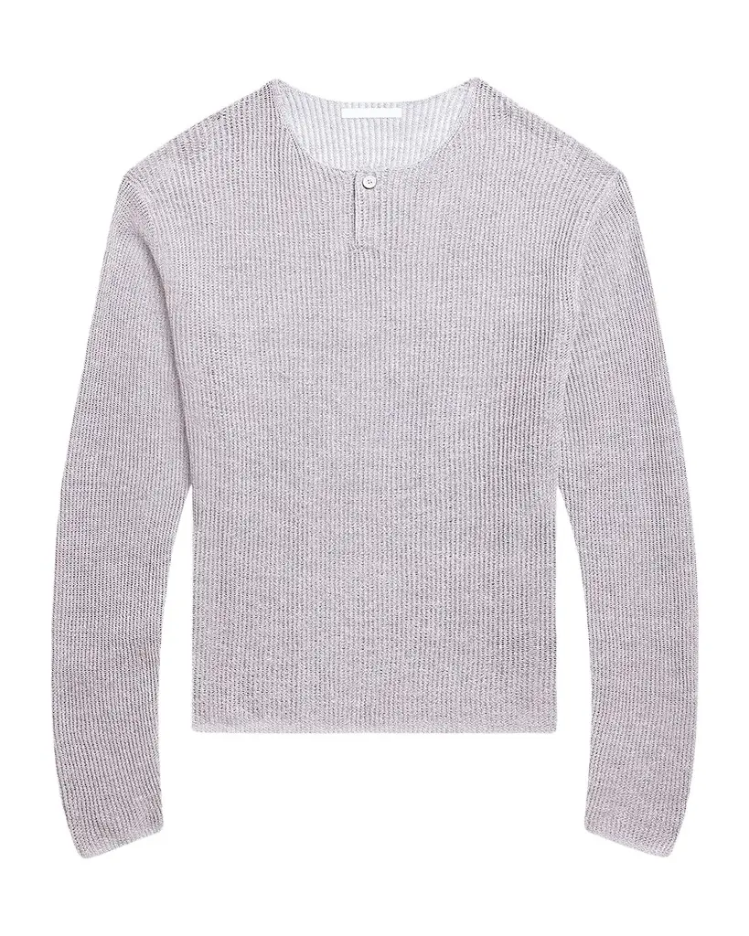 Helmut Lang Men's Waffle-Knit Henley T-Shirt | Image 1 Helmut Lang Men's Waffle-Knit Henley T-Shirt | Image 1