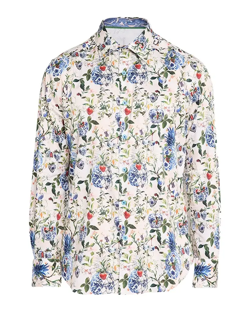 Robert Graham Men's Briarcliff Cotton Stretch Floral Sport Shirt | Image 1 Robert Graham Men's Briarcliff Cotton Stretch Floral Sport Shirt | Image 1