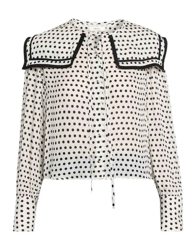 FRAME The Polka Dot Fleet Blouse | Image 1 FRAME The Polka Dot Fleet Blouse | Image 1
