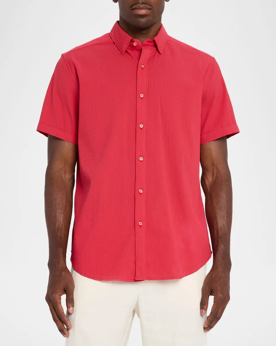Robert Graham Men's Thresher Textured Cotton Short-Sleeve Shirt | Thumbnail 4 Robert Graham Men's Thresher Textured Cotton Short-Sleeve Shirt | Thumbnail 4