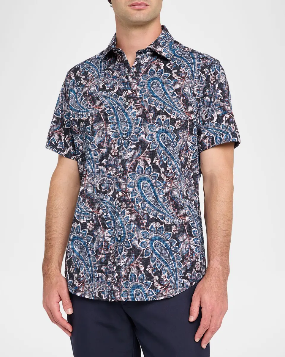 Robert Graham Men's Barrington Paisley Short-Sleeve Shirt | Thumbnail 4 Robert Graham Men's Barrington Paisley Short-Sleeve Shirt | Thumbnail 4
