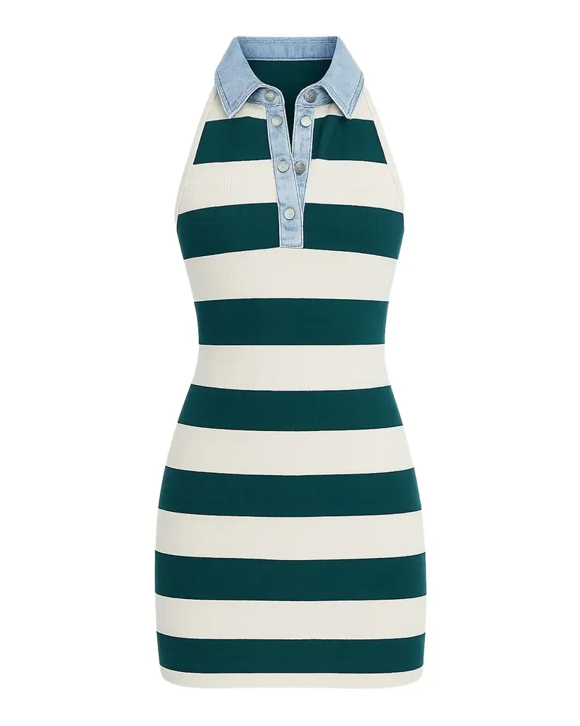 SEROYA Jones Striped Mini Dress | Image 1 SEROYA Jones Striped Mini Dress | Image 1