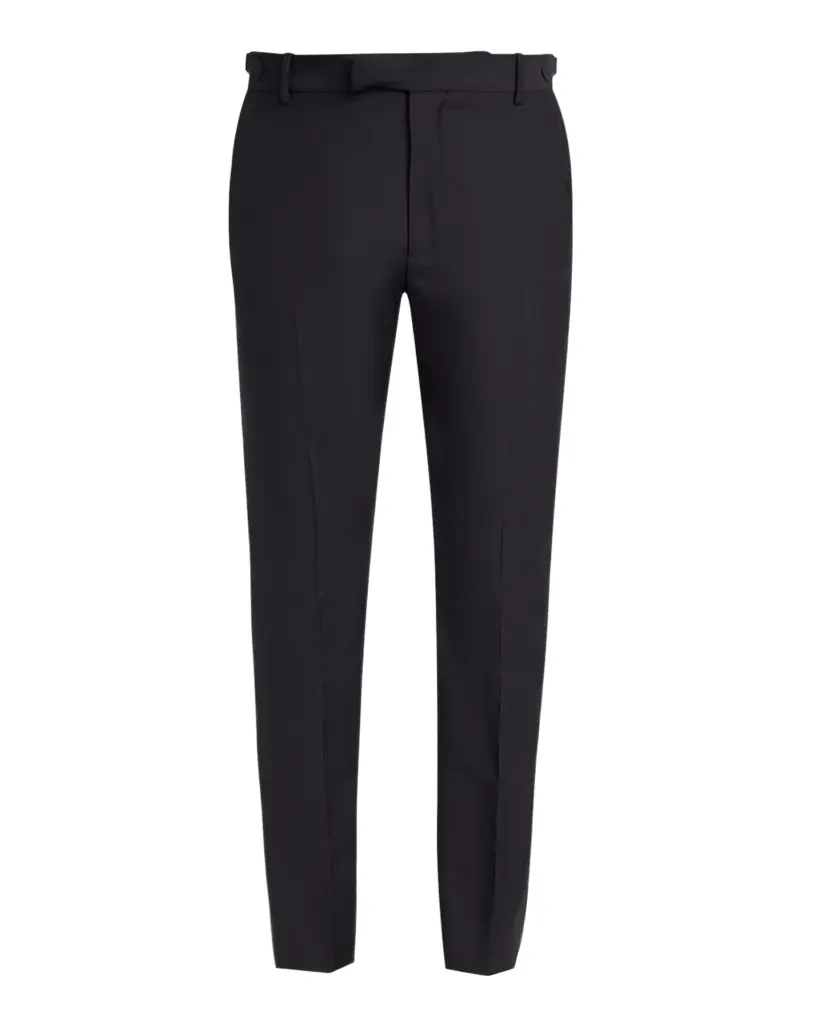 Alexander McQueen Men's Waist-Tab Straight Fit Flat-Front Trousers | Image 1 Alexander McQueen Men's Waist-Tab Straight Fit Flat-Front Trousers | Image 1