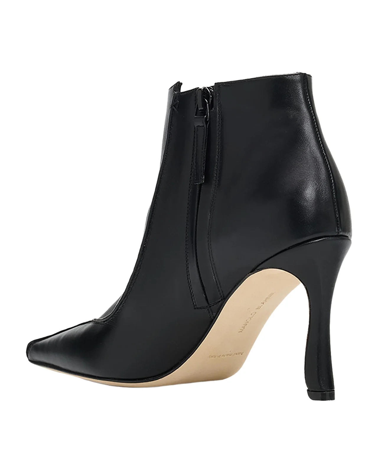Manolo Blahnik 90mm Milleta Leather Ankle Boots