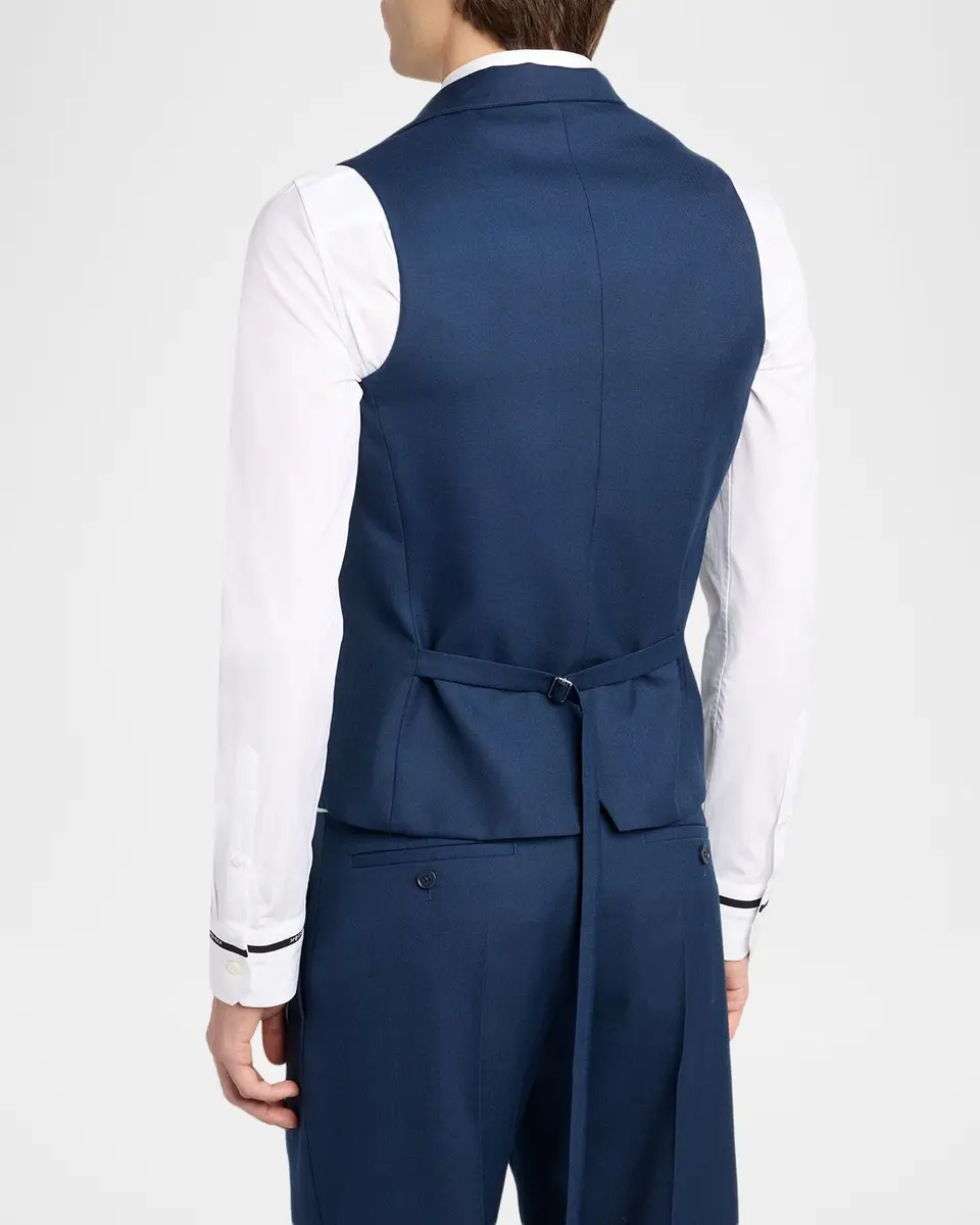Alexander McQueen Men's Wool Peak Lapel Double-Breasted Waistcoat | Thumbnail 3 Alexander McQueen Men's Wool Peak Lapel Double-Breasted Waistcoat | Thumbnail 3