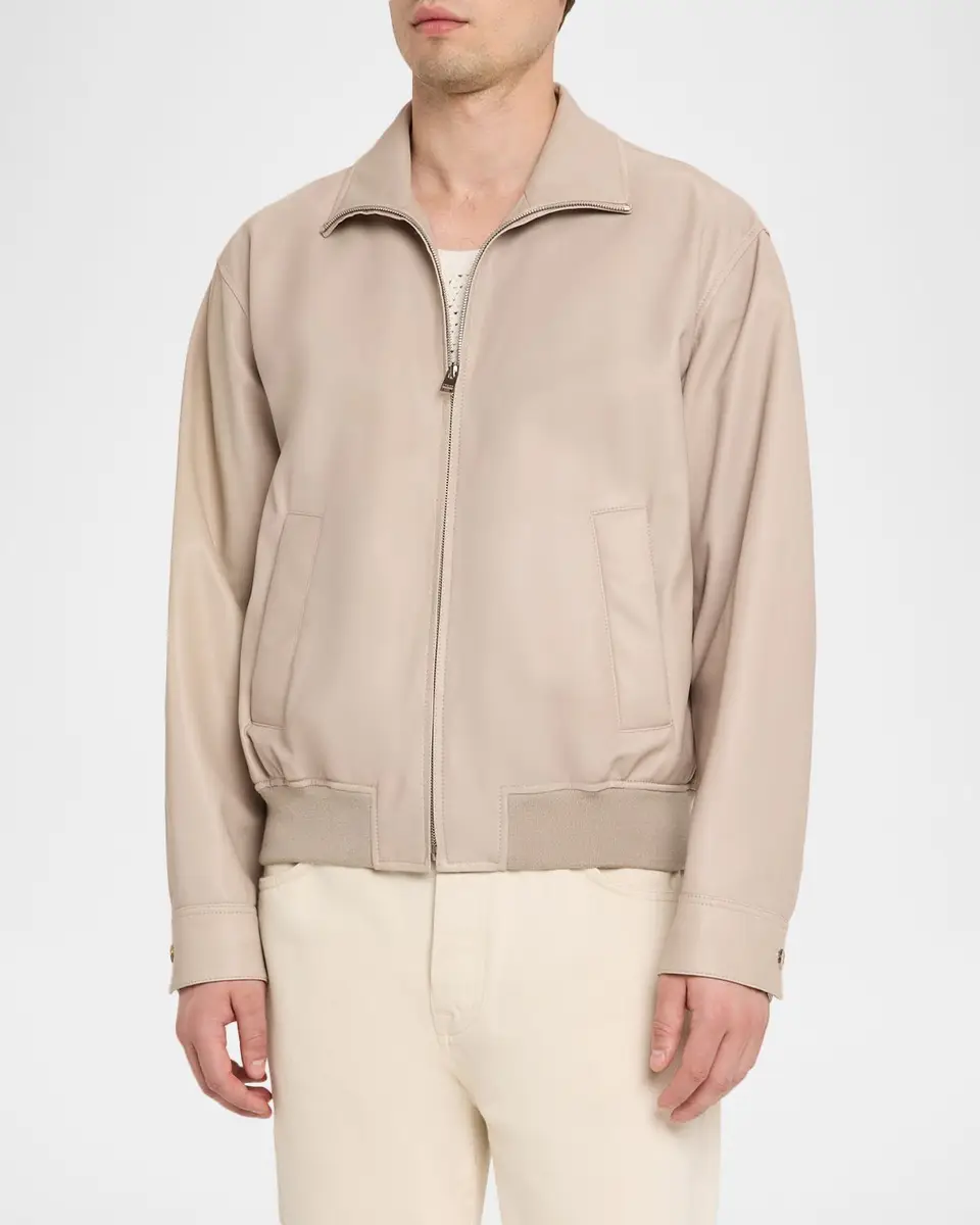 Frame Men's Leather Bomber Jacket | Thumbnail 4 Frame Men's Leather Bomber Jacket | Thumbnail 4