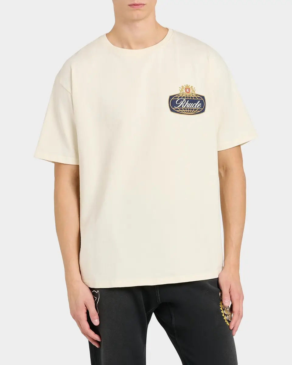 Rhude Men's Safari Logo Cotton Crewneck T-Shirt | Thumbnail 3 Rhude Men's Safari Logo Cotton Crewneck T-Shirt | Thumbnail 3
