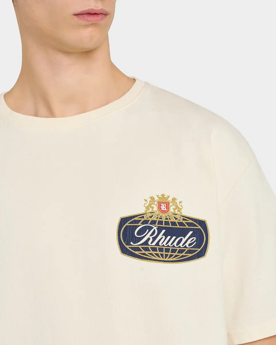Rhude Men's Safari Logo Cotton Crewneck T-Shirt | Thumbnail 4 Rhude Men's Safari Logo Cotton Crewneck T-Shirt | Thumbnail 4