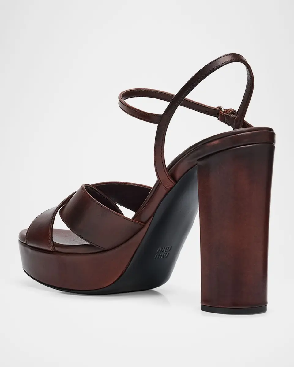 Miu Miu 110mm Leather Platform Sandals | Thumbnail 3 Miu Miu 110mm Leather Platform Sandals | Thumbnail 3