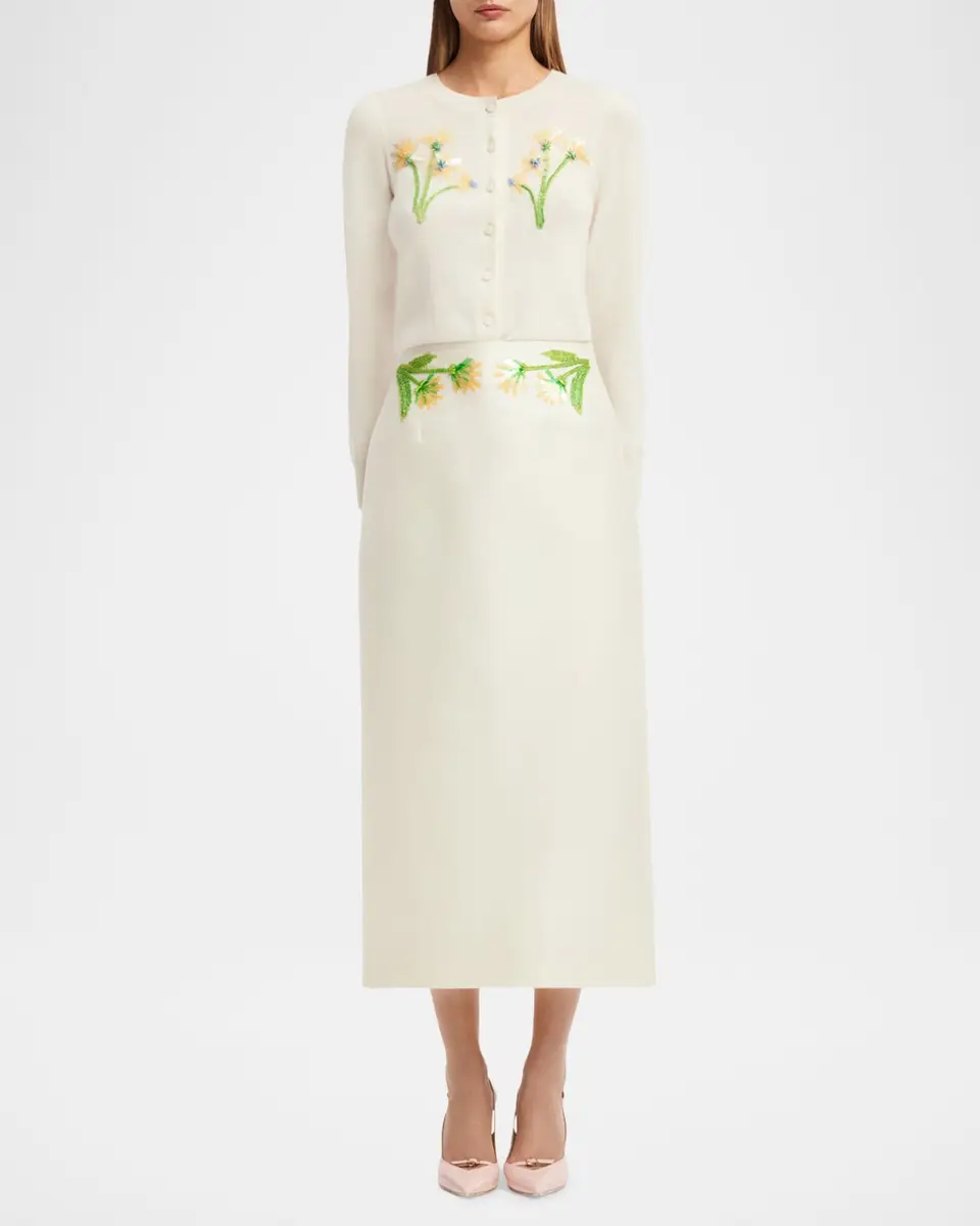 LEO LIN Claire Floral Beaded Cardigan | Thumbnail 2 LEO LIN Claire Floral Beaded Cardigan | Thumbnail 2