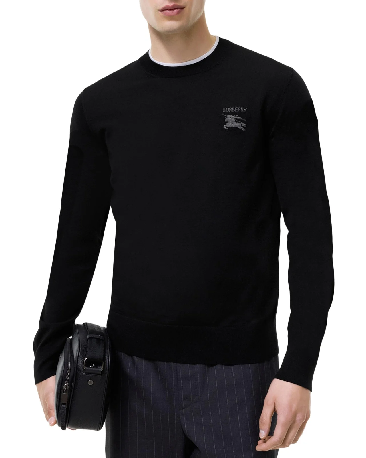 Burberry Men's Easton Intarsia EKD Crewneck Sweater
