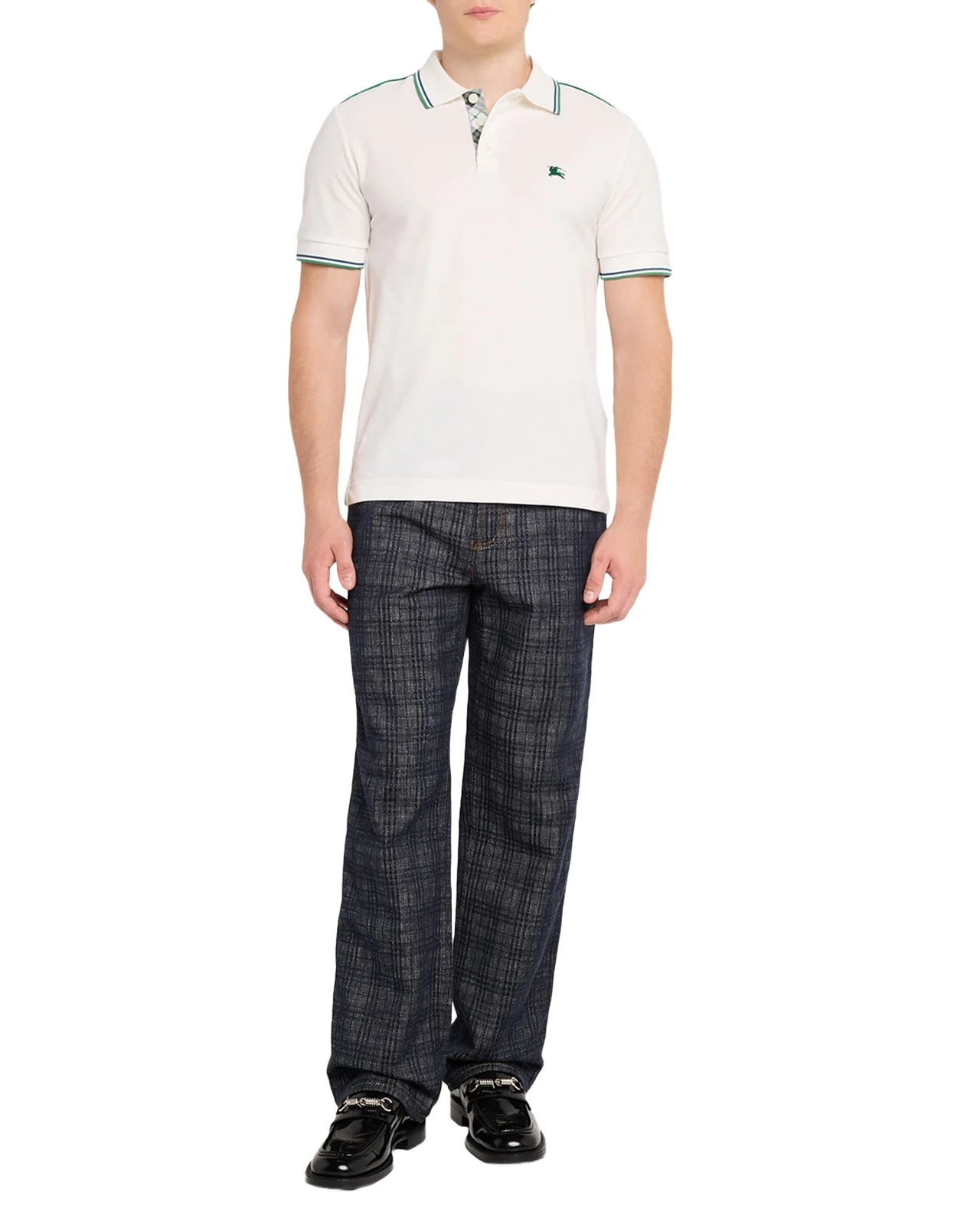 Men's Evan EKD Check-Placket Tennis Polo Shirt