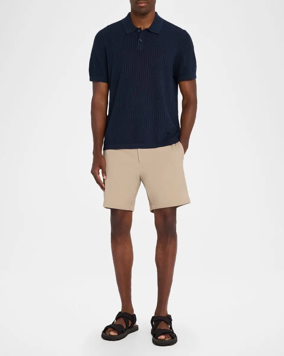 Theory Men's Cotton Cable Knit Polo Shirt | Thumbnail 2 Theory Men's Cotton Cable Knit Polo Shirt | Thumbnail 2