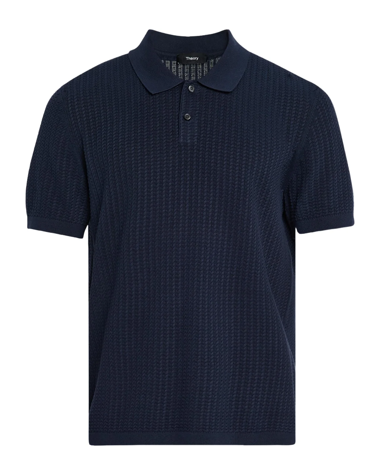 Men's Cotton Cable Knit Polo Shirt