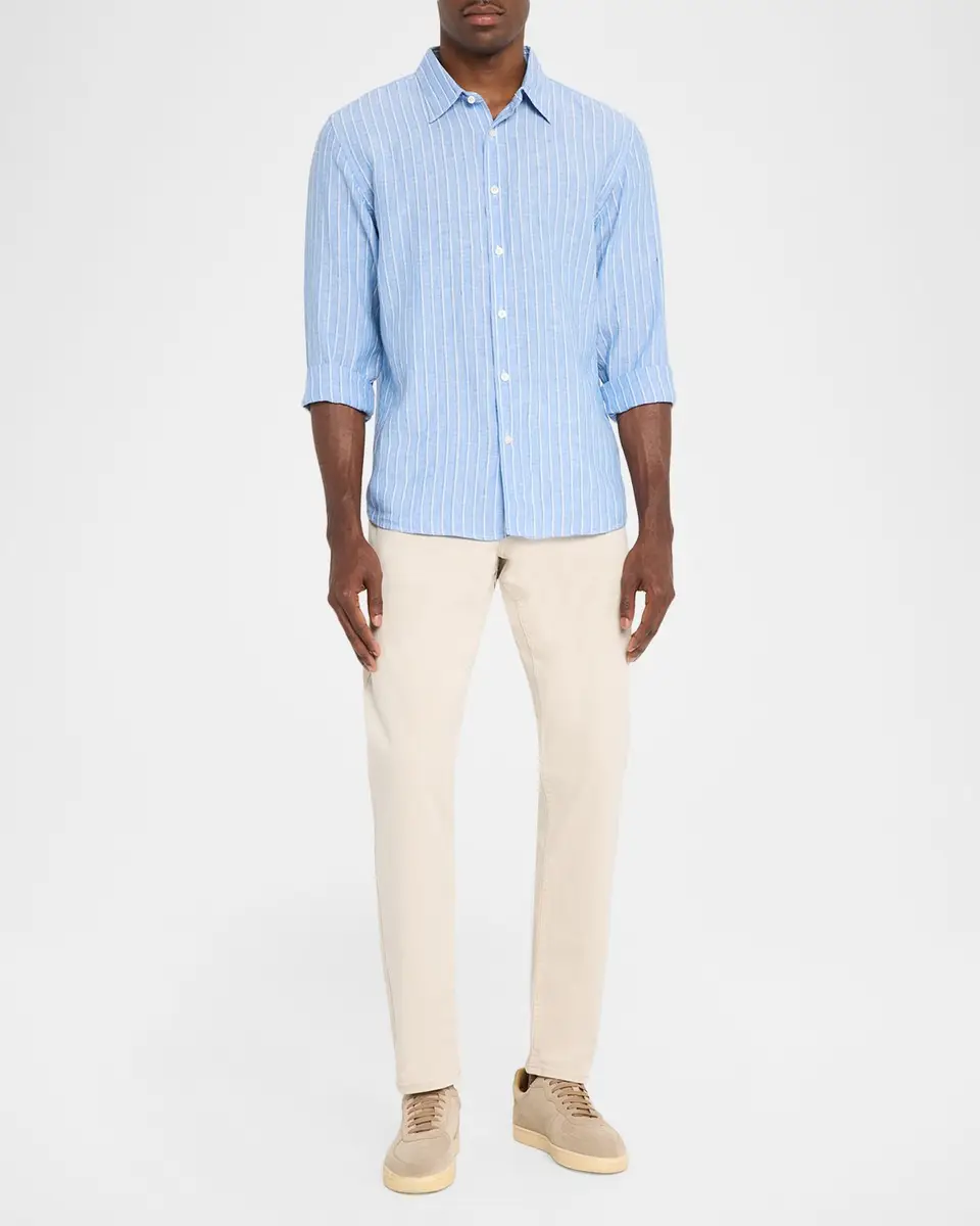 Theory Men's Irving Grid Check Linen Shirt | Thumbnail 2 Theory Men's Irving Grid Check Linen Shirt | Thumbnail 2