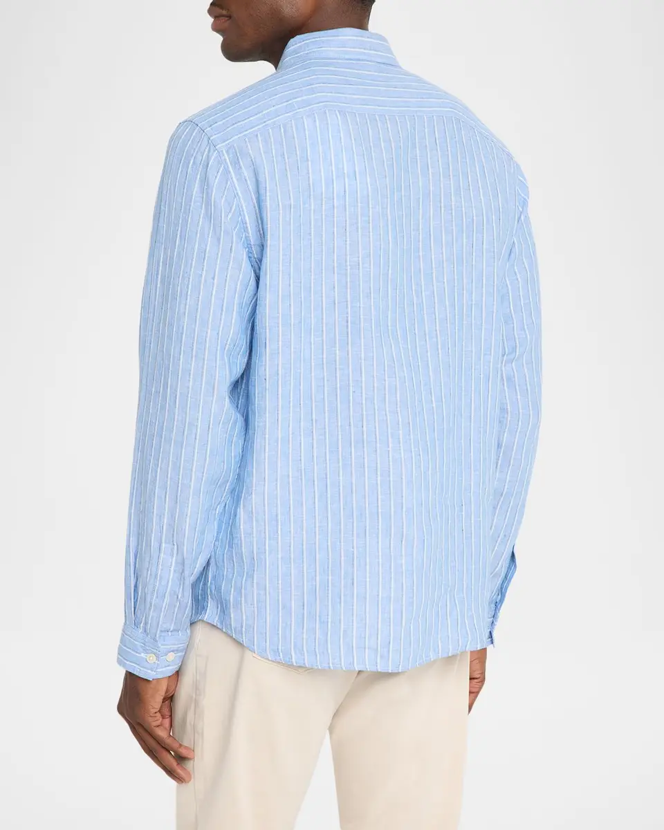 Theory Men's Irving Grid Check Linen Shirt | Thumbnail 3 Theory Men's Irving Grid Check Linen Shirt | Thumbnail 3