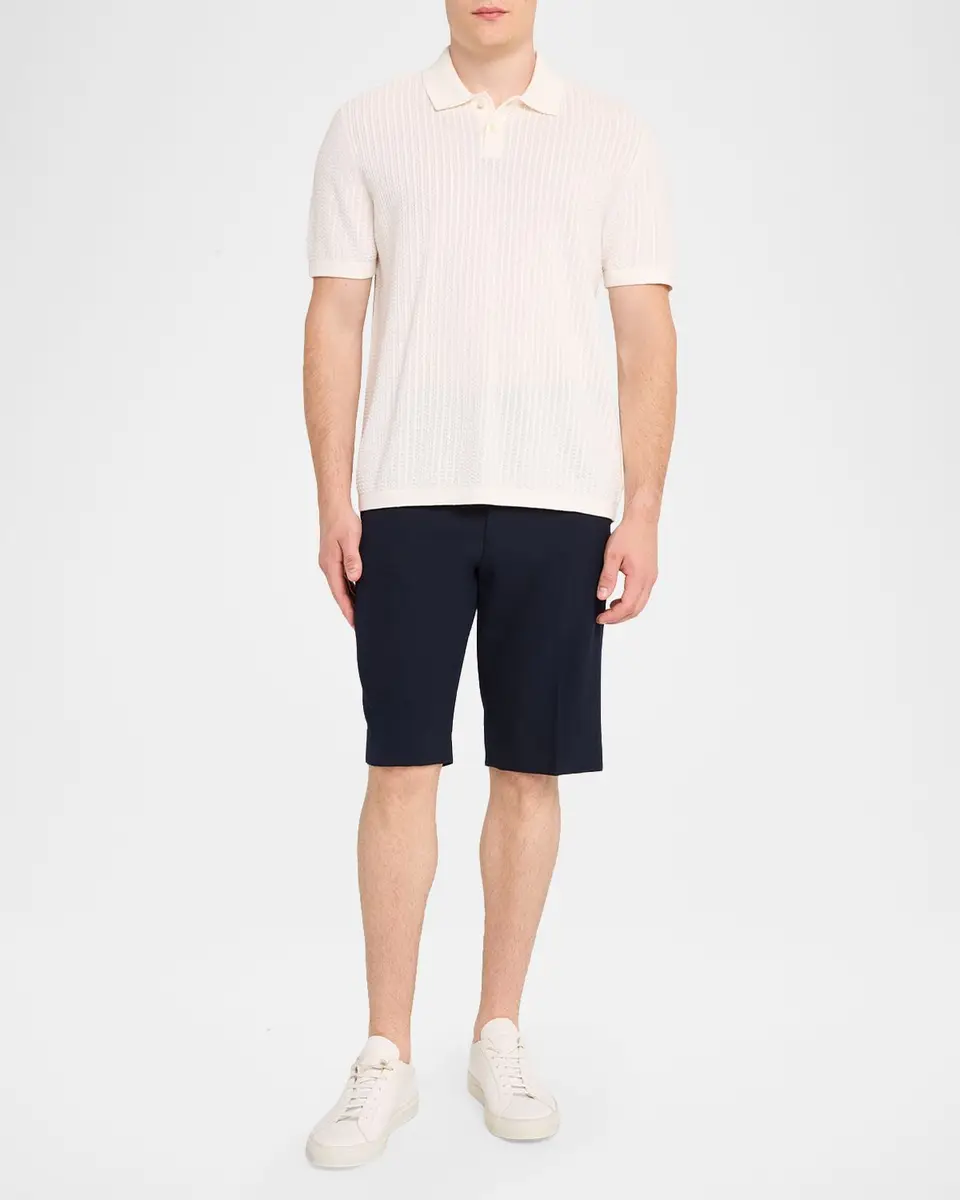Theory Men's Cotton Cable Knit Polo Shirt | Thumbnail 2 Theory Men's Cotton Cable Knit Polo Shirt | Thumbnail 2