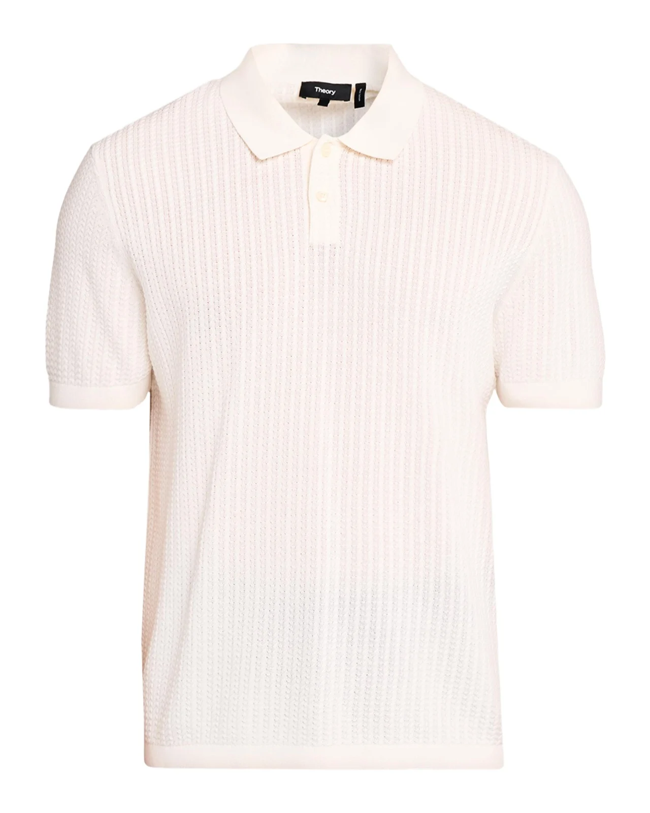 Men's Cotton Cable Knit Polo Shirt