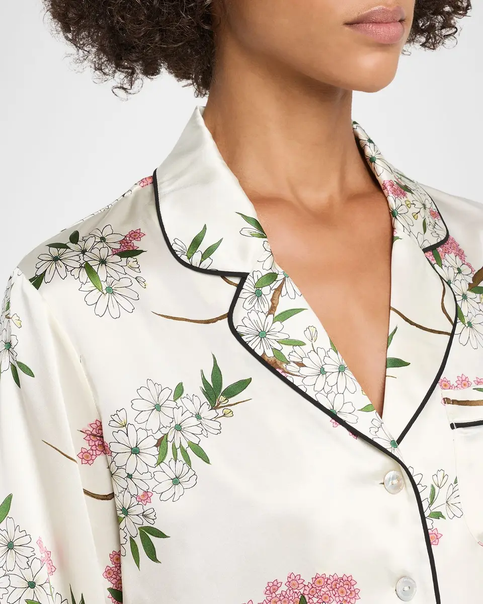 Olivia von Halle Lila Ana Blossom-Print Silk Satin Pajama Set | Thumbnail 5