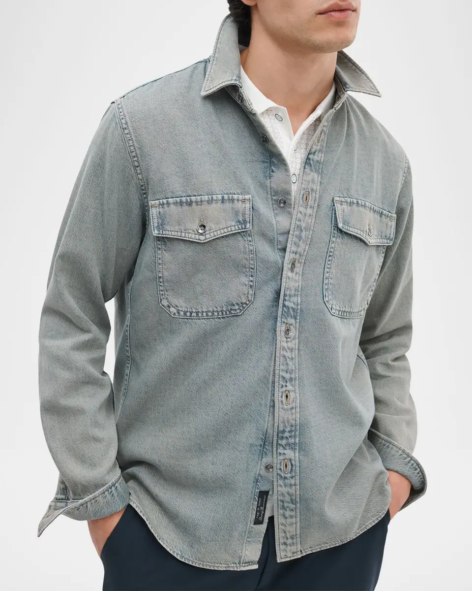 rag & bone Men's Infuse Denim Overshirt | Thumbnail 4 rag & bone Men's Infuse Denim Overshirt | Thumbnail 4