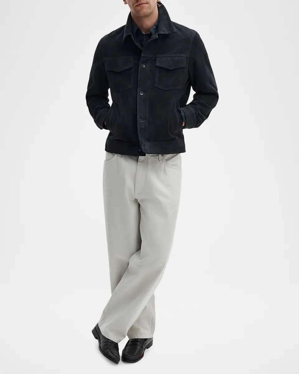 rag & bone Men's Suede Classic-Fit Trucker Jacket | Thumbnail 2 rag & bone Men's Suede Classic-Fit Trucker Jacket | Thumbnail 2