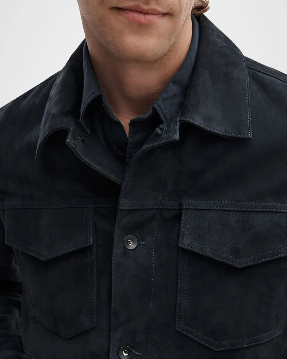rag & bone Men's Suede Classic-Fit Trucker Jacket | Thumbnail 5 rag & bone Men's Suede Classic-Fit Trucker Jacket | Thumbnail 5