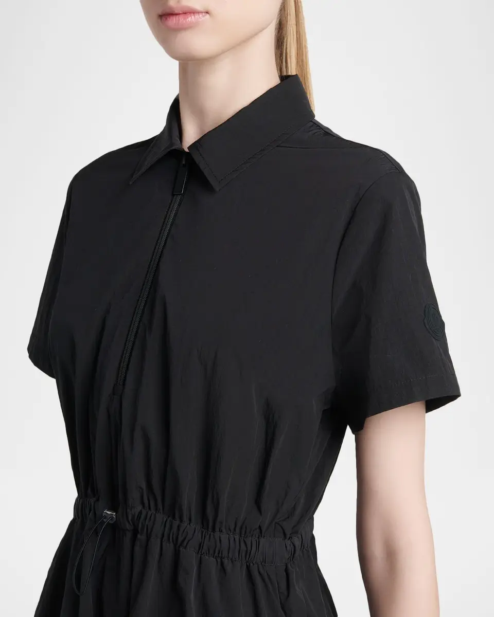 Moncler Short-Sleeve Nylon Midi Dress | Thumbnail 5